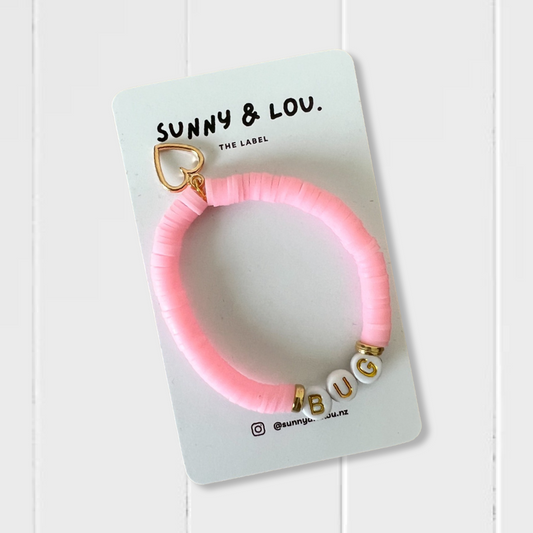Personalised Love Bug Bracelet - Pink