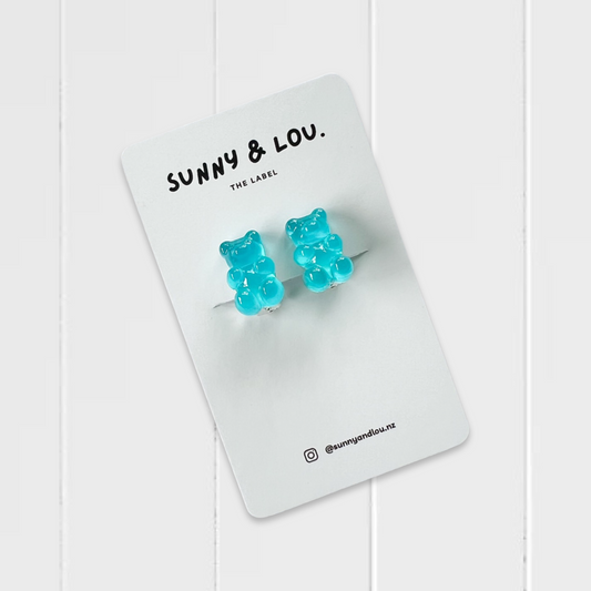 Jelly Bears Clip-on Earrings - Blueberry